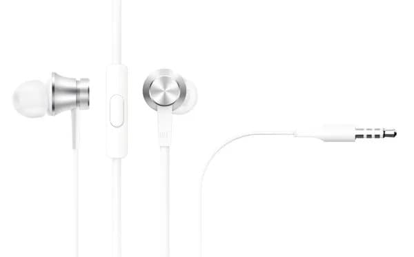Xiaomi MI Basic - Hörlurar med mikrofon - inuti örat - kabelansluten - 3,5 mm kontakt - silver