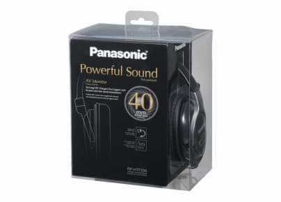 Panasonic RP-HTF295E-K - Hodetelefoner - full størrelse - kablet - 3,5 mm jakk - svart