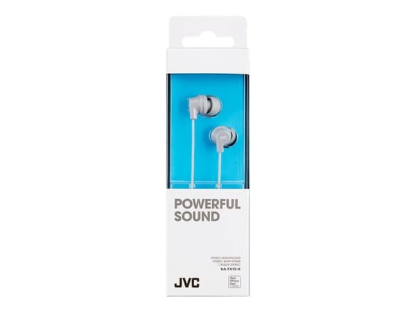 JVC HA-FX10 - Hörlurar - inuti örat - kabelansluten - 3,5 mm kontakt - grå