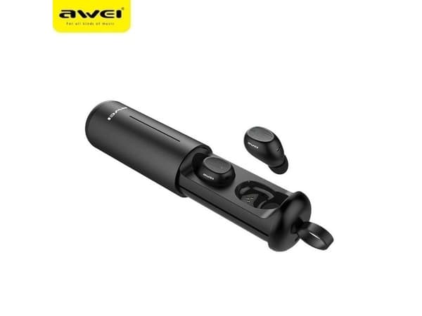 Bluetooth 5.0 T55 TWS hörlurar + dockningsstation Svart