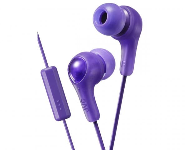 JVC HA-FX7M Gumy PLUS - Hörlurar med mikrofon - inuti örat - kabelansluten - ljudisolerande - plum violet