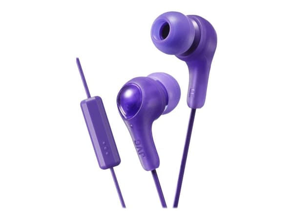 JVC HA-FX7M Gumy PLUS - Hörlurar med mikrofon - inuti örat - kabelansluten - ljudisolerande - plum violet