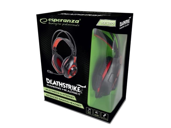 ESPERANZA GAMING HEADPHONE WITH MICROPHONE DEATHSRTIKE RED