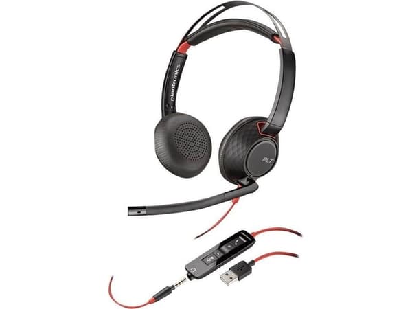 Poly Blackwire C5220 USB-A - 5200 Series - kuulokkeet - korvalla - kaapeli - USB, 3,5 mm jakki