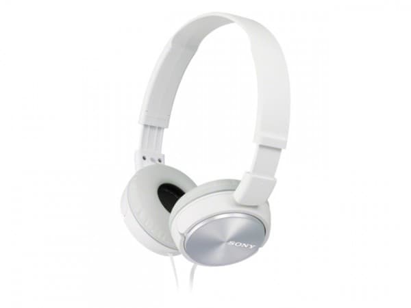 Sony MDR-ZX310AP - ZX Series - hörlurar med mikrofon - fullstorlek - kabelansluten - 3,5 mm kontakt - vit