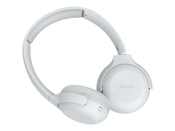 Philips UpBeat TAUH202WT - Hodetelefoner med mikrofon - on-ear - Bluetooth - trådløs - hvit