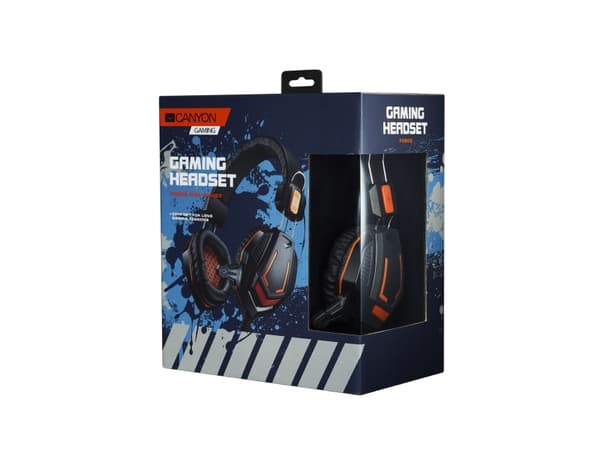 Canyon Multiplatform Gaming Headset, Langallinen, Pelaaminen, 20 - 20000 Hz, 350 g, Kuulokkeet, Musta, Oranssi