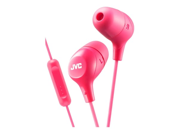 JVC HA-FX38M-E Marshmallow - Ørepropper med mikrofon - i øret - kablet - rosa