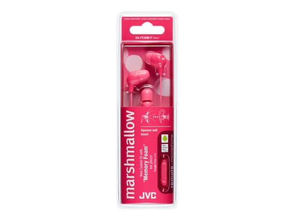 JVC HA-FX38M-E Marshmallow - Ørepropper med mikrofon - i øret - kablet - rosa