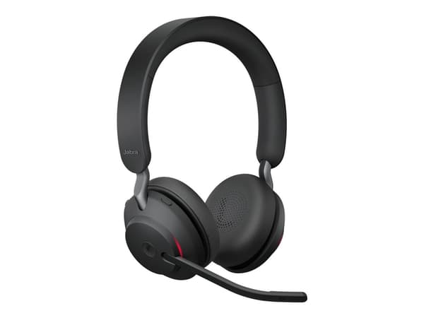 Jabra Evolve2 65 MS Stereo - Hodesett - on-ear - Bluetooth - trådløs - USB-C - lydisolerende - svart - Certified for Microsoft Teams