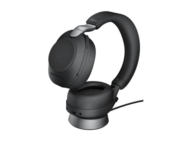 Jabra Evolve2 85 UC Stereo - Hodesett - full størrelse - Bluetooth - trådløs, kablet - aktiv støydemping - 3,5 mm jakk - lydisolerende - svart