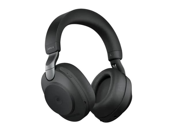 Jabra Evolve2 85 MS Stereo - Hodesett - full størrelse - Bluetooth - trådløs, kablet - aktiv støydemping - 3,5 mm jakk - lydisolerende - svart - Cert