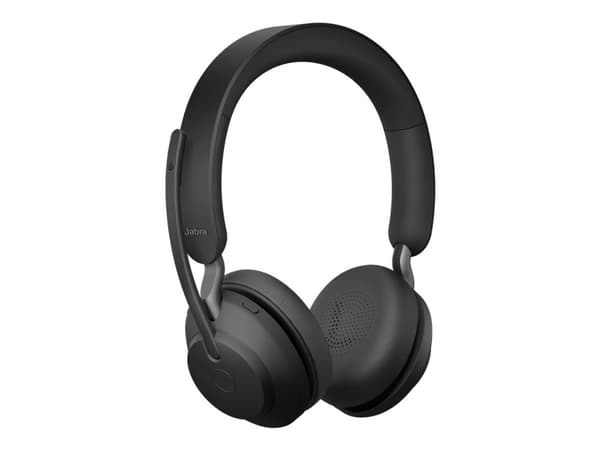 Jabra Evolve2 65 UC Stereo - Hodesett - on-ear - Bluetooth - trådløs - USB-C - lydisolerende - svart - med ladestativ