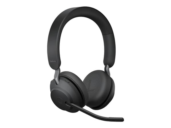 Jabra Evolve2 65 UC Stereo - Hodesett - on-ear - Bluetooth - trådløs - USB-C - lydisolerende - svart - med ladestativ