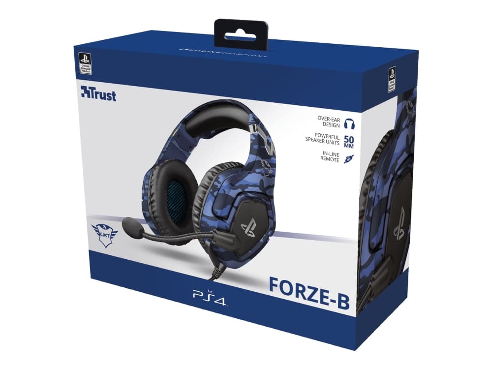 Trust GXT 488 Forze PS4 Headset Kabel Huvudband Spela Svart Blå Trust GXT 488 Forze PS4 Headset Kabel Huvudband Spela Svart Blå