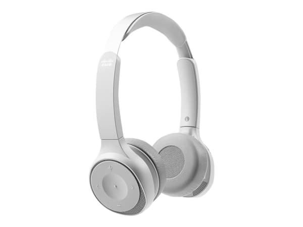 Cisco Headset 730 - Headset - på örat - Bluetooth - trådlös - aktiv brusradering - USB, 3,5 mm kontakt - platina - för Cisco DX70, DX80; IP DECT Phon