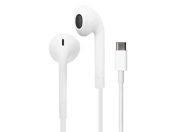 PURO ICON - Hörlurar med mikrofon - öronknopp - kabelansluten - USB-C - vit