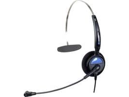 BASETech KJ-97, Kuulokkeet, Ear-hook, Toimisto/puhelukeskus, Musta, 1,9 m, Langallinen