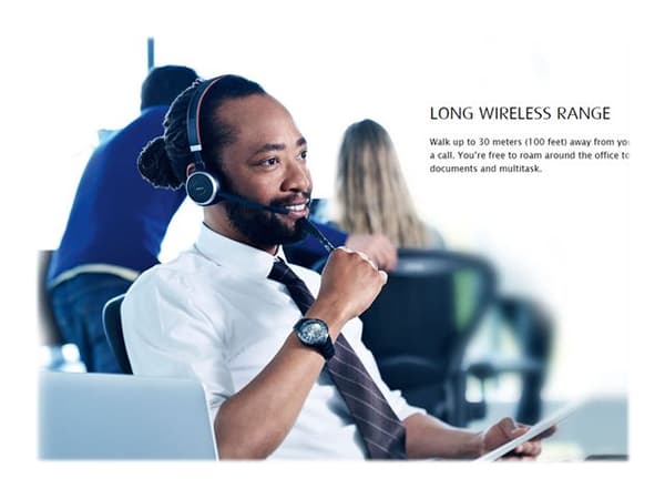 Jabra Evolve 65 UC stereo - Headset - på øret - Bluetooth - trådløs - med Jabra LINK 360 Adapter (Uden base)