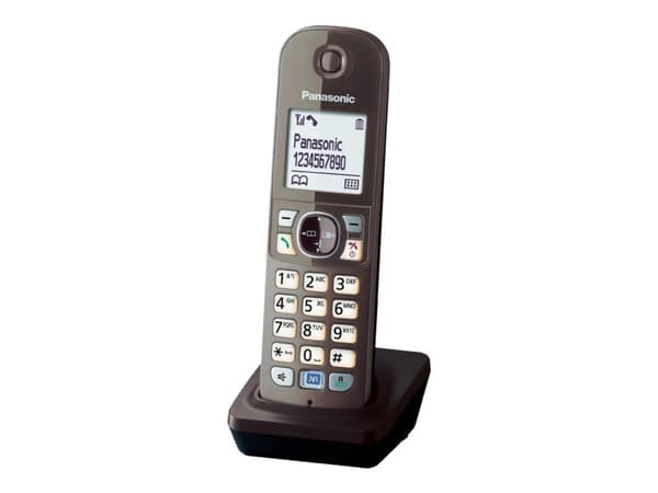 Panasonic KX-TGA681, Brun, 4,57 cm (1.8"), 103 x 65 pixel, Monokrom, Hvid, Nikkel-Metalhydrid (NiMH) (Kræver base enhed) Brun
