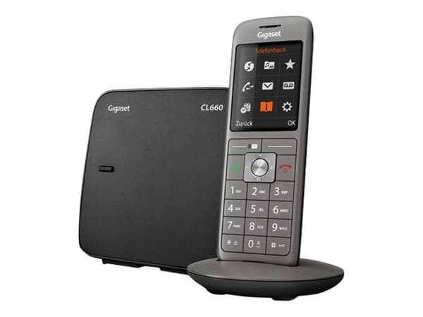 Gigaset CL660 - Trådløs telefon med anrops-ID - DECT\GAP - svart, antrasitt Antrasitt, Sort