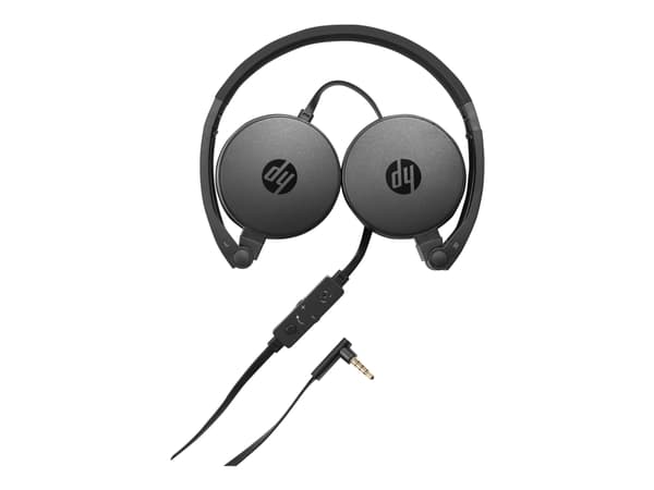 HP H2800 - Hodetelefoner med mikrofon - on-ear - kablet - 3,5 mm jakk - svart - for HP 20, 22, 24, 27, 460; Pavilion 24, 27, 570, 590, 595, TP01; Pav