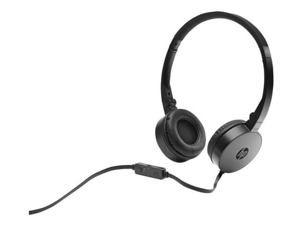 HP H2800 - Hodetelefoner med mikrofon - on-ear - kablet - 3,5 mm jakk - svart - for HP 20, 22, 24, 27, 460; Pavilion 24, 27, 570, 590, 595, TP01; Pav