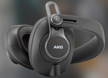 AKG K371-BT, Ledning & Trådløs, Samtaler/musikk, 5 - 40000 Hz, 300 g, Hodesett, Sort