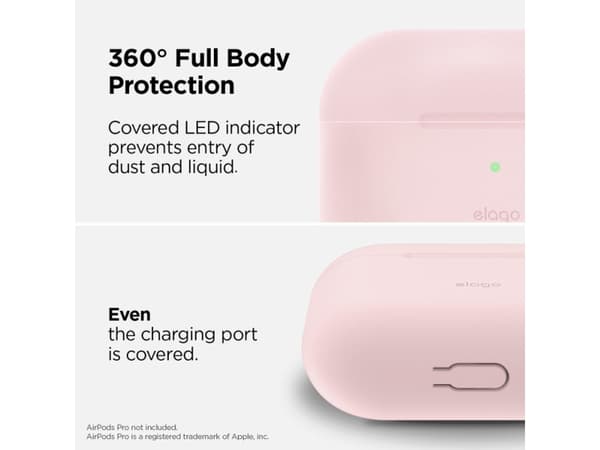 elago AirPods Pro Original Hang Case, laatikko, silikoni, vaaleanpunainen