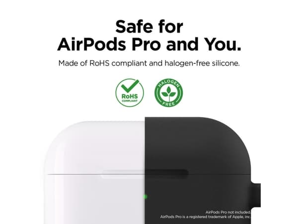 elago Original - Fodral för trådlösa hörlurar - silikon - svart - för Apple AirPods Pro
