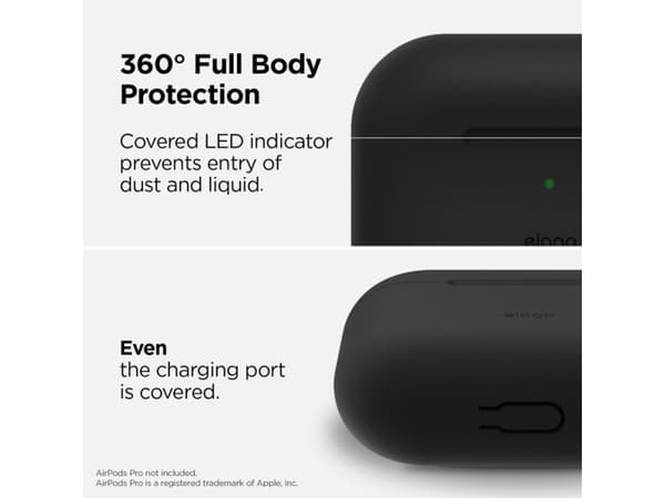 elago Original - Fodral för trådlösa hörlurar - silikon - svart - för Apple AirPods Pro