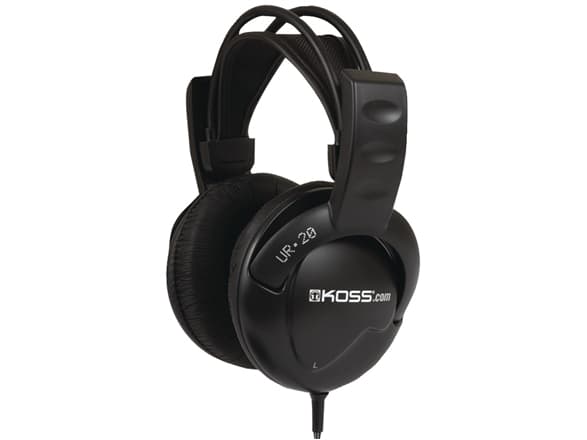 Koss UR20 - Hodetelefoner - full størrelse - kablet - 3,5 mm jakk - lydisolerende - svart