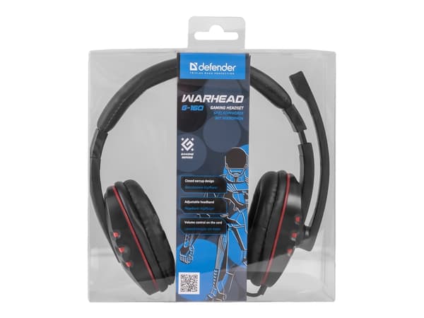 Defender Warhead G-160 - Gaming - hodesett - on-ear - kablet - 3,5 mm jakk - svart
