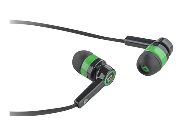 Defender Pulse 420 - Hörlurar med mikrofon - inuti örat - kabelansluten - 3,5 mm kontakt - svart, grön
