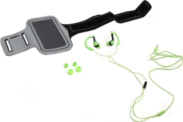 Platinet PM1070G, Headset, Öronkrok, Idrott, Grön, Binaural, 1,2 m