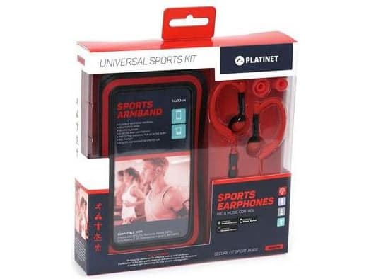 Platinet PM1070R, Kuulokkeet, Ear-hook, Urheilu, Punainen, Kaksikanavainen, 1,2 m