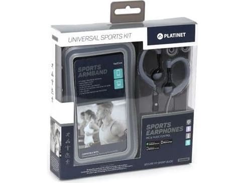 Platinet PM1070GR, Headset, Öronkrok, Idrott, Grå, Binaural, 1,2 m