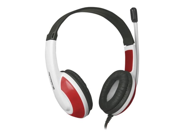 Defender Warhead G-120 - Gaming - hodesett - on-ear - kablet - 3,5 mm jakk - hvit, rød