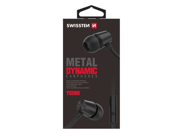 Swissten YS500, Langallinen, Puhelut/Musiikki, 20 - 20000 Hz, Kuulokkeet, Musta