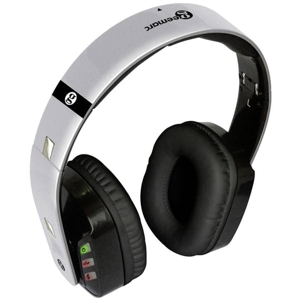 Geemarc CL7400 OPTI TV Over Ear hörlurar Trådlös Silver-svart Lätt bygel, Volymkontroll