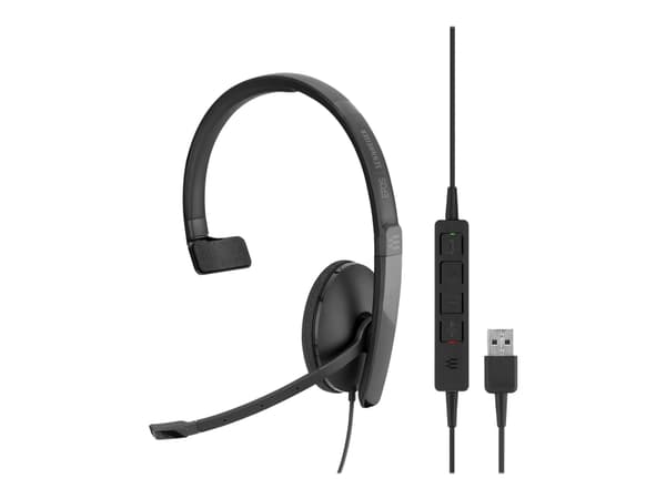 EPOS ADAPT SC 130 USB - Hodesett - on-ear - kablet - aktiv støydemping - USB - svart, hvit - Certified for Skype for Business