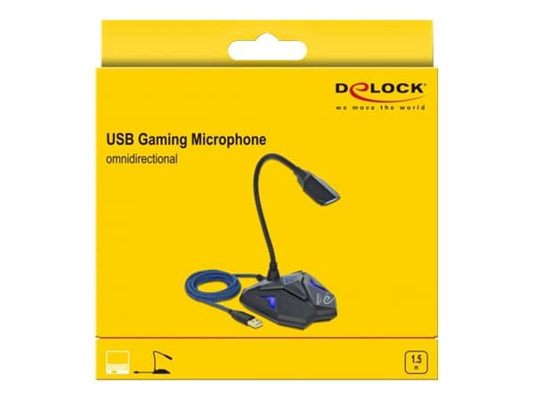 DeLOCK 66330, Pelikonsolimikrofoni, -30 dB, 50 - 16000 Hz, 2200 O, 16 bittiä, 44,1 kHz
