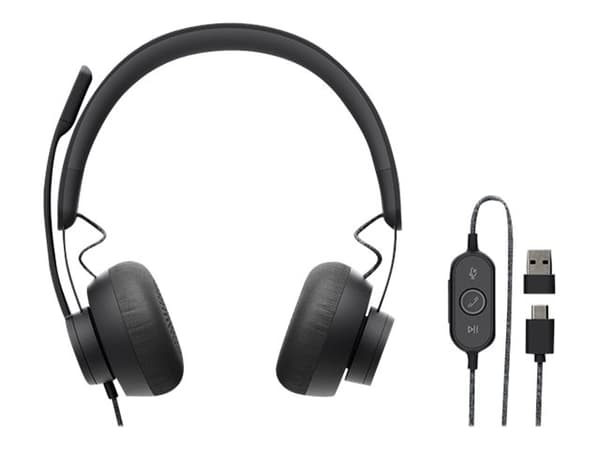 Logitech Zone Wired MSFT Teams - Hodesett - on-ear - kablet - USB-C - grafitt - Certified for Microsoft Teams