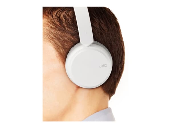 JVC HA-S35BT - Hörlurar med mikrofon - på örat - Bluetooth - trådlös - vit