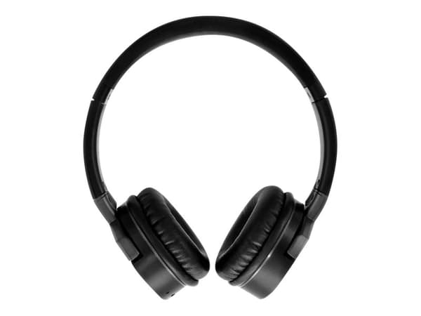 Qoltec - Hodetelefoner med mikrofon - full størrelse - trådløs - grå, svart