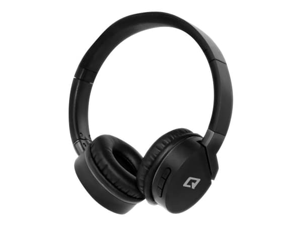 Qoltec 50825, Kuulokkeet, Pääpanta, Calls/Music, Musta, Harmaa, Kaksikanavainen, Track <, Kappale >, Volume +, Volume -