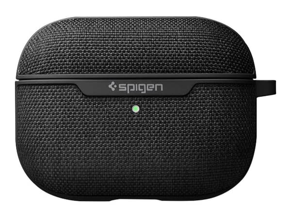 Spigen Urban Fit - Fodral för trådlösa öronsnäckor - tyg, polykarbonat - svart - för Apple AirPods Pro