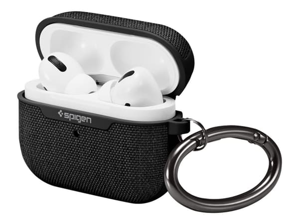 Spigen Urban Fit - Fodral för trådlösa öronsnäckor - tyg, polykarbonat - svart - för Apple AirPods Pro