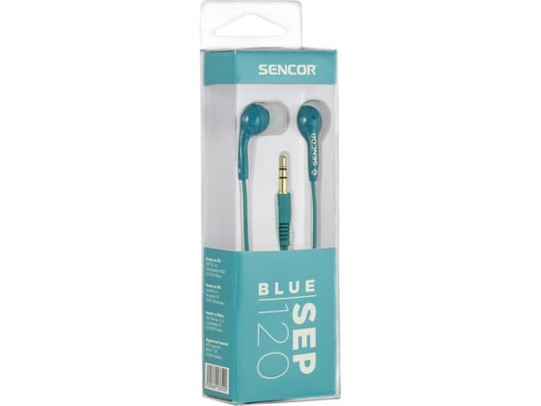Sencor SEP 120, Kuulokkeet, In-ear, Sininen, Kaksikanavainen, 1,2 m, Sininen