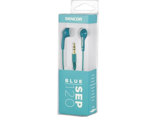 Sencor SEP 120, Kuulokkeet, In-ear, Sininen, Kaksikanavainen, 1,2 m, Sininen